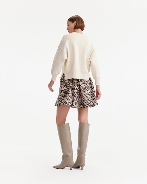 Theo The Label Tyche Jacquard Pleated Mini Skirt In Leopard