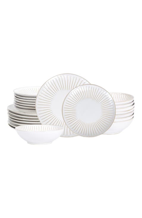 Linea Stoneware 24-Piece Dinnerware Set