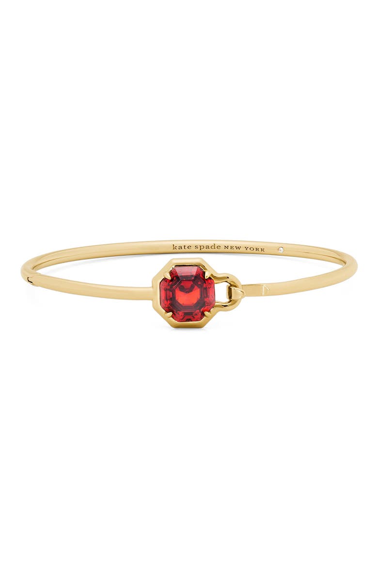 Opulence Octagon Stone Bangle, Main, color, RED