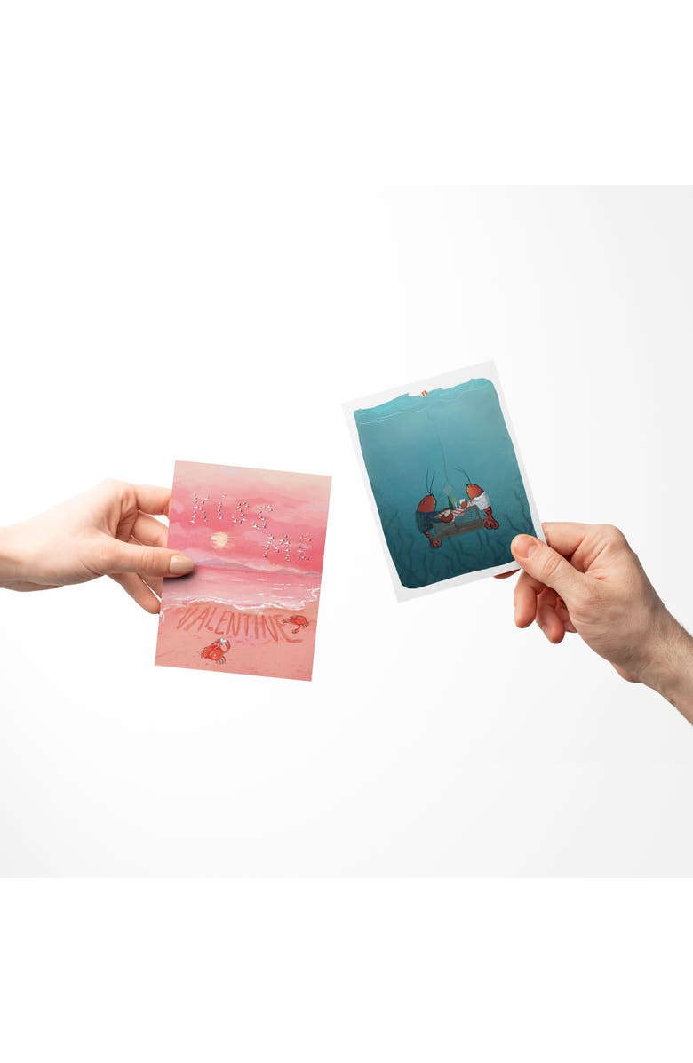 Ramus & Co Valentine's Day Friendship Greeting Card Pack Sets, 'Kiss Me Valentine Crabs, Sharky Love, Lobster Date', Alternate, color, Multi-Pack