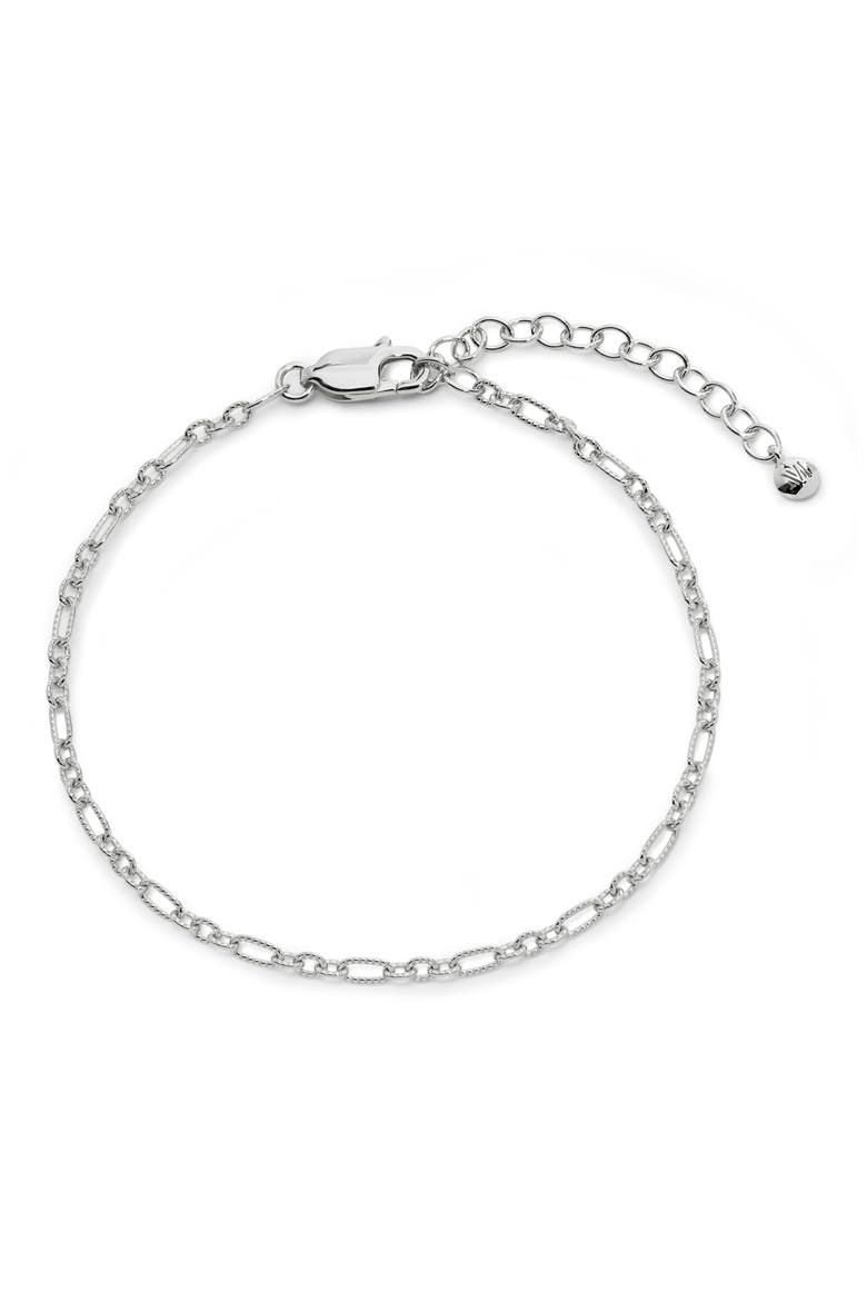 Textured Chain Link Bracelet, Main, color, STERLING SILVER