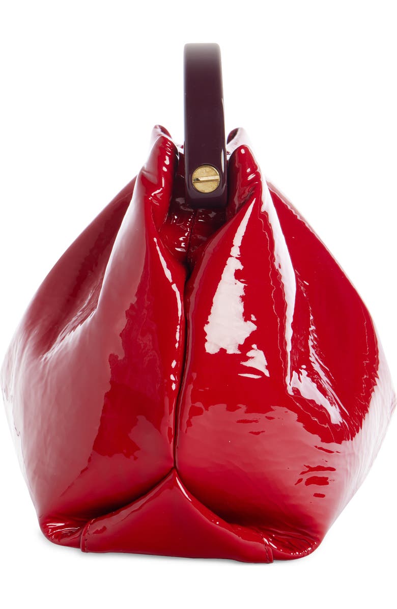 Dries Van Noten Folded Patent Leather Top Handle Bag, Alternate, color,