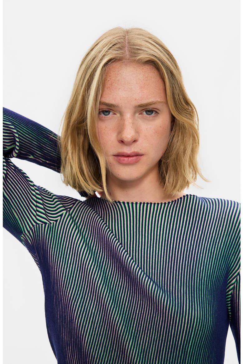Gradient Rib Sweater, Alternate, color, BLUE