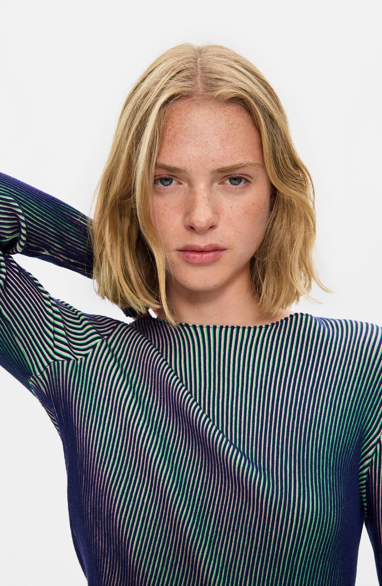 Desigual Gradient Rib Sweater, Alternate, color, Blue