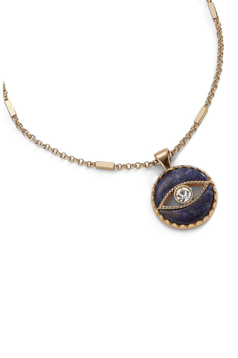 Evil Eye Necklace, Alternate, color, Gold