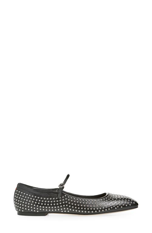 Aeyde Uma Studded Leather Mary Jane Ballet Flats In Black