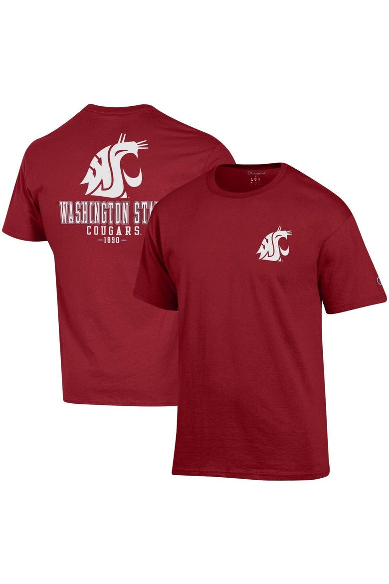 Men's Champion Crimson Washington State Cougars Stack 2-Hit T-Shirt, Main, color, Crimson