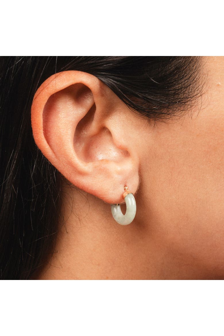 Jade Hoop Earrings, Alternate, color, Jade