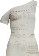 Paloma Wool Etna Receipt Print Asymmetric Rib Merino Wool Blend Top
