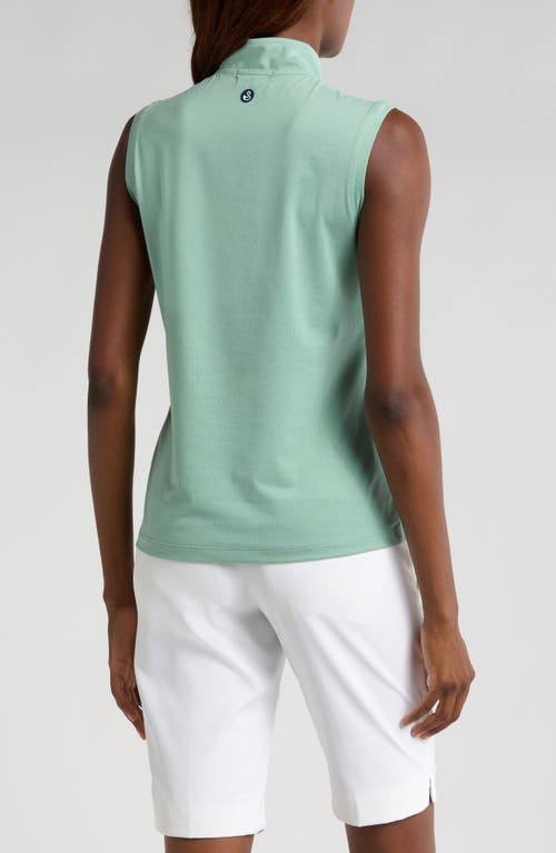 Swannies Brynn Sleeveless Half Zip Polo In Sage