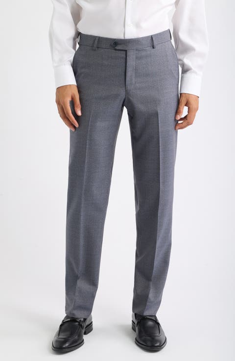 Flat Front Serge Wool Dress Pants
