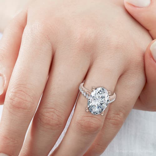 Bliss Diamond Certified 2 3/4ct Oval Accent Diamond Engagement Ring 14k Gold Or Platinum Lab G