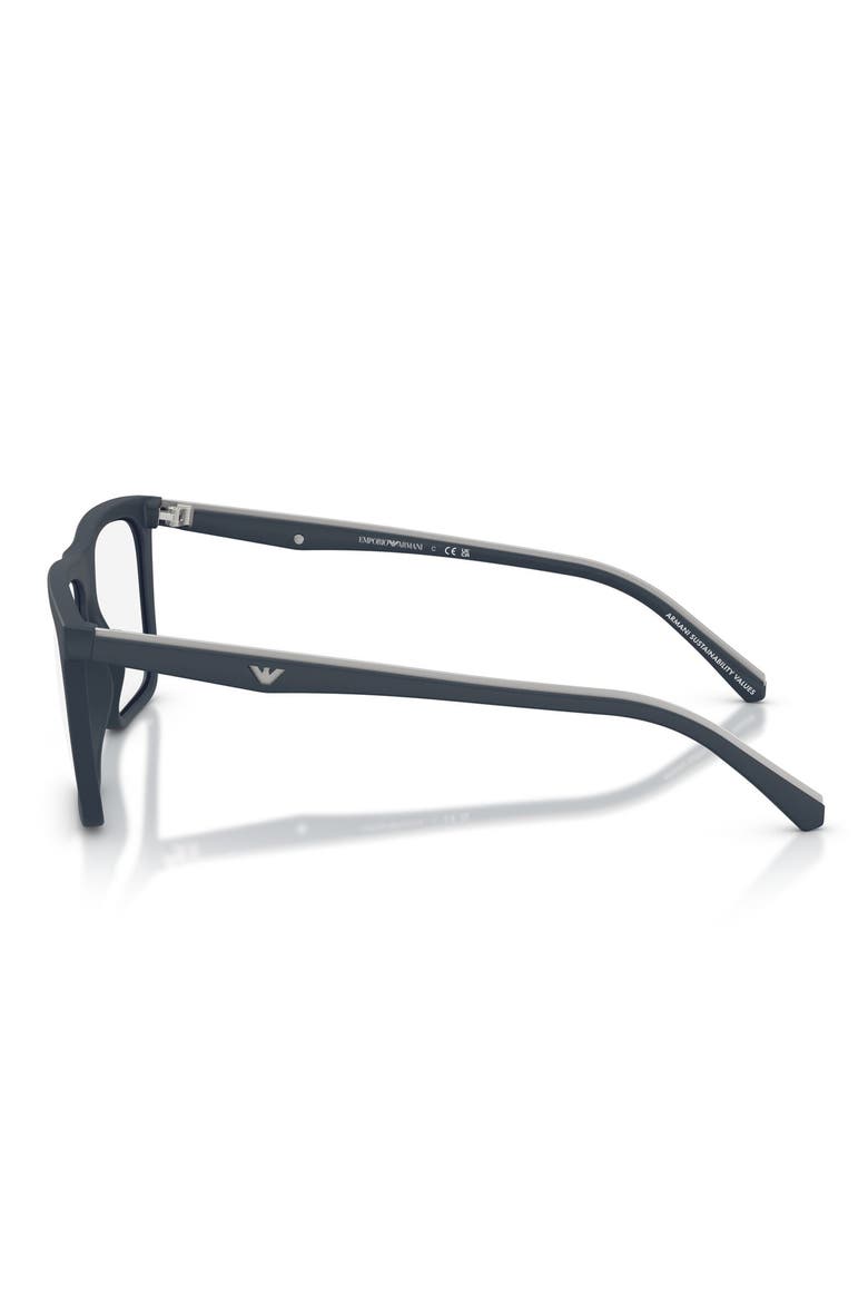 56mm Clip-On Style Square Sunglasses, Alternate, color, MATTE BLUE / CLEAR