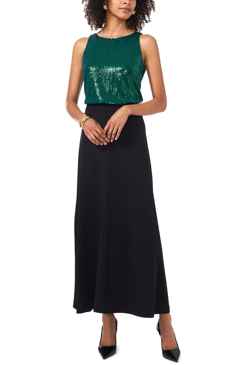 Vince Camuto Sequin Sleeveless Top, Alternate, color, Arresting Emerald