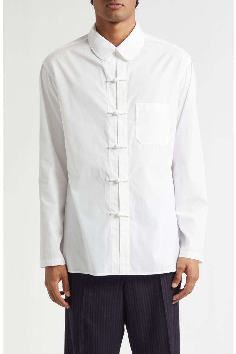 午前Yohji Yamamoto 25SS CHINA SHIRT China Broadcloth Shirt (Men) | Nordstrom