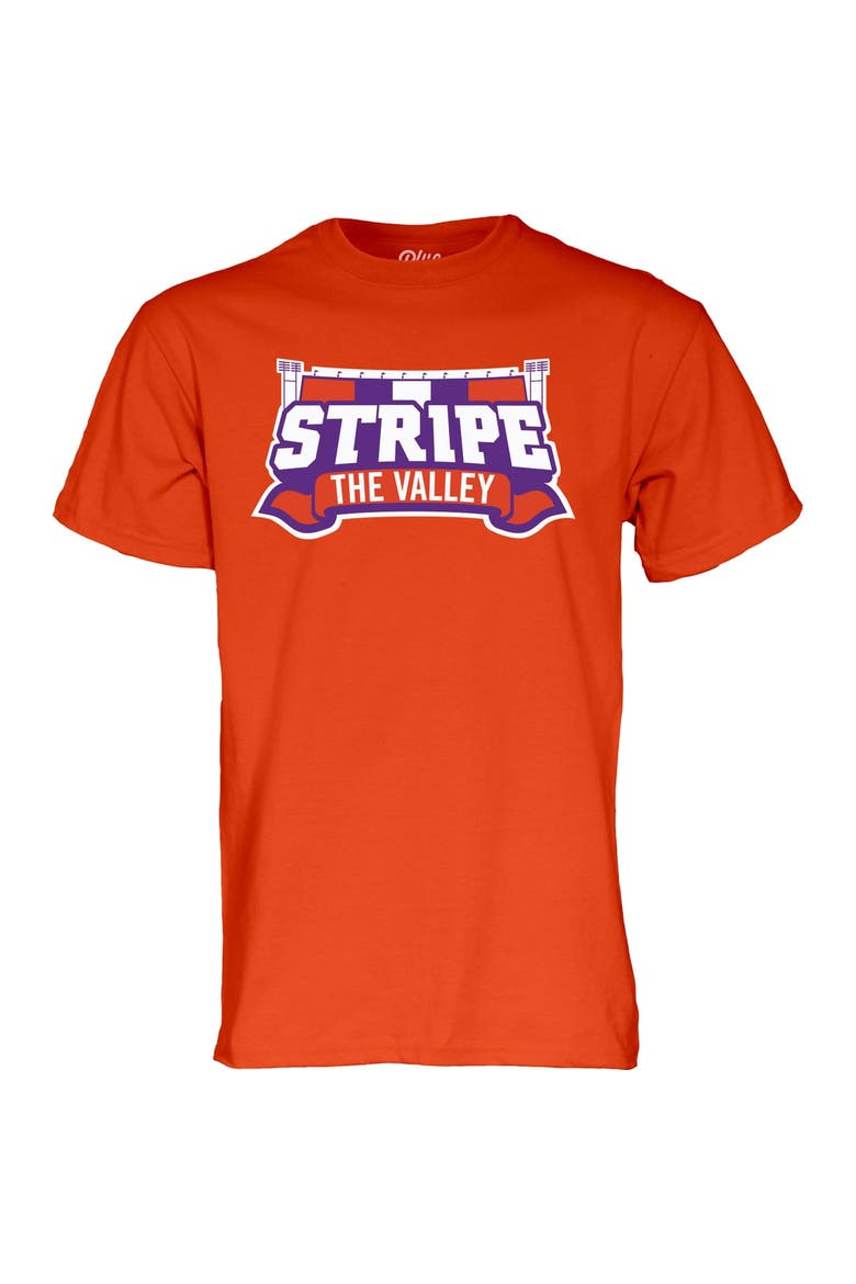 Unisex Blue 84 Orange Clemson Tigers Stripe the Valley T-Shirt, Alternate, color, Orange