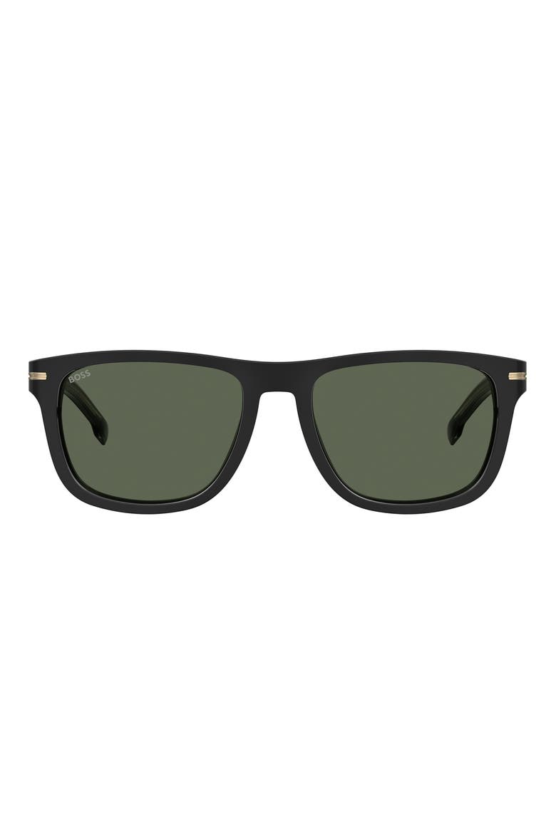 55mm Square Sunglasses, Main, color, BLACK
