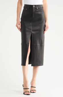 rag & bone Clara Leather Midi Skirt