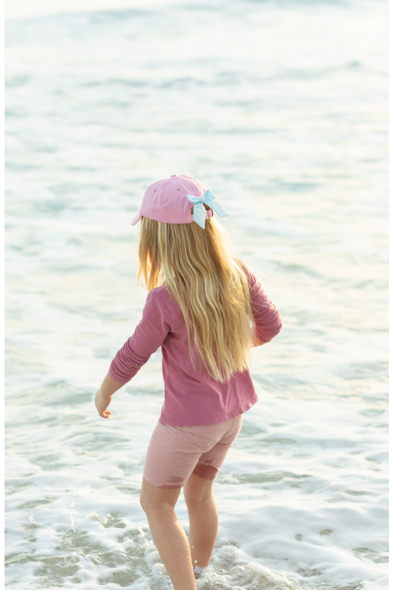 Mermaid Twill Bow Baseball Hat, Alternate, color, Pink
