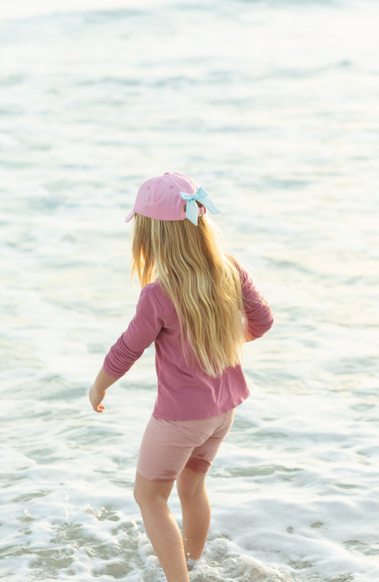 Bits & Bows Mermaid Twill Bow Baseball Hat, Alternate, color, Pink