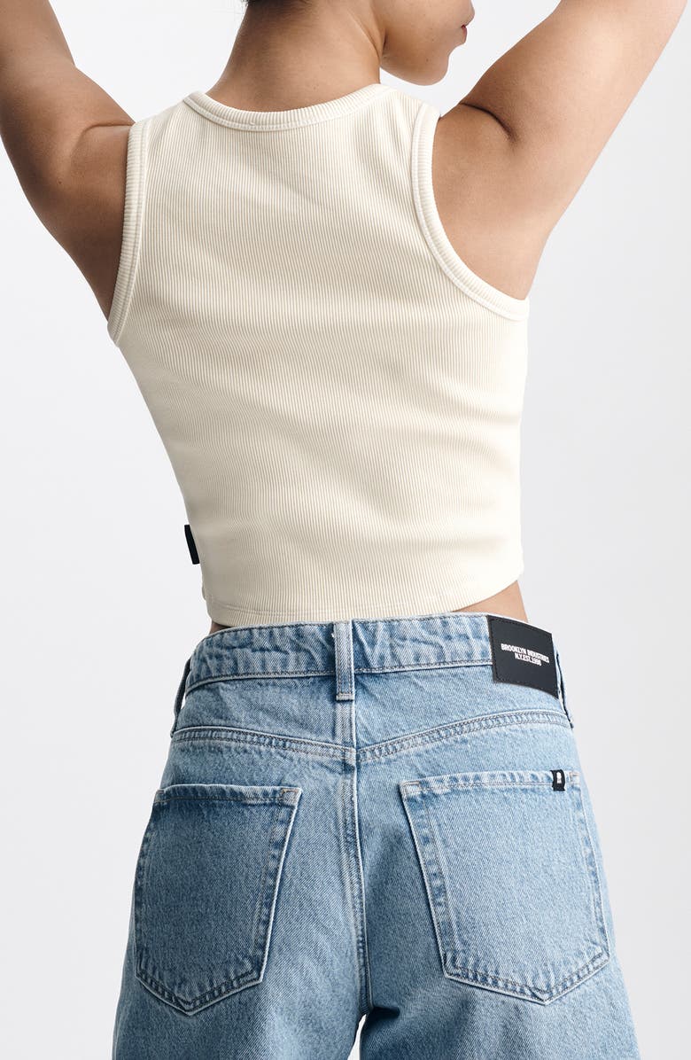 Brooklyn Industries Crop Cotton Rib Tank Top, Alternate, color, Transparent Yellow