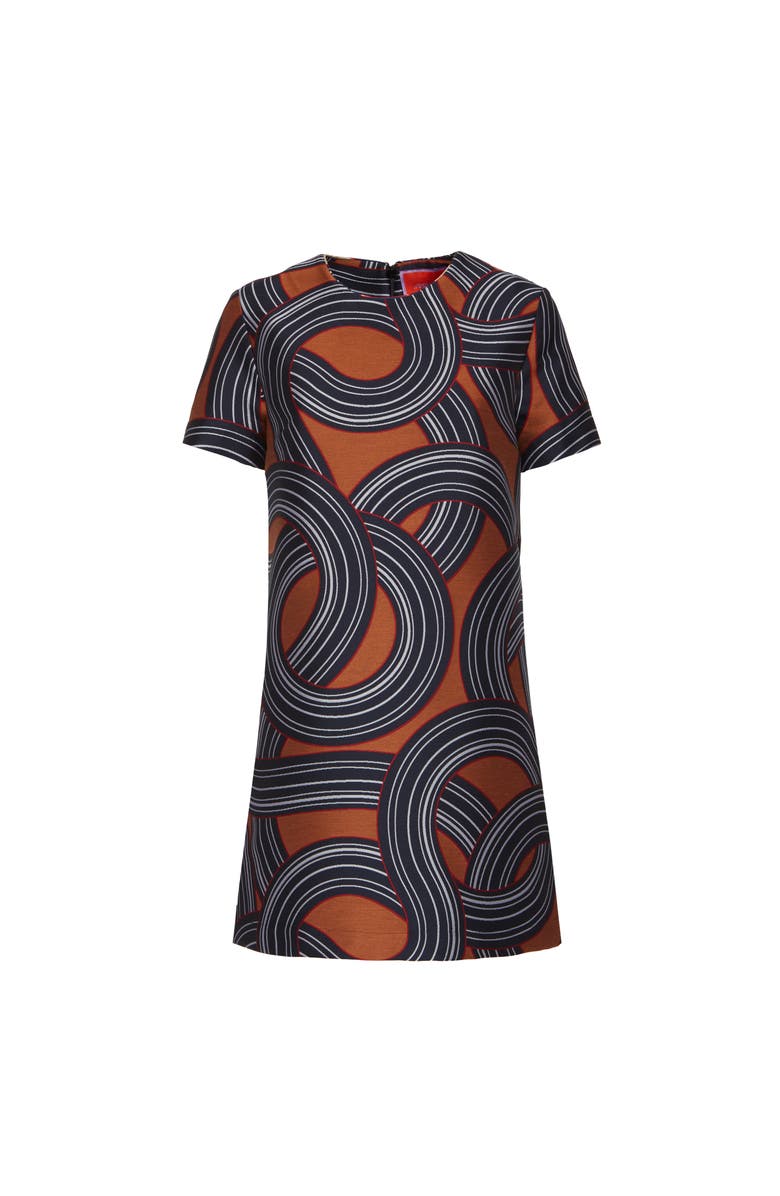 La DoubleJ Mini Swing Dress Montecarlo Jacquard Blue, Alternate, color, 