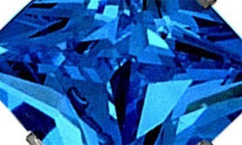 A & M A&m Square Cubic Zirconia Birthstone Stud Earrings In Bluetopaz