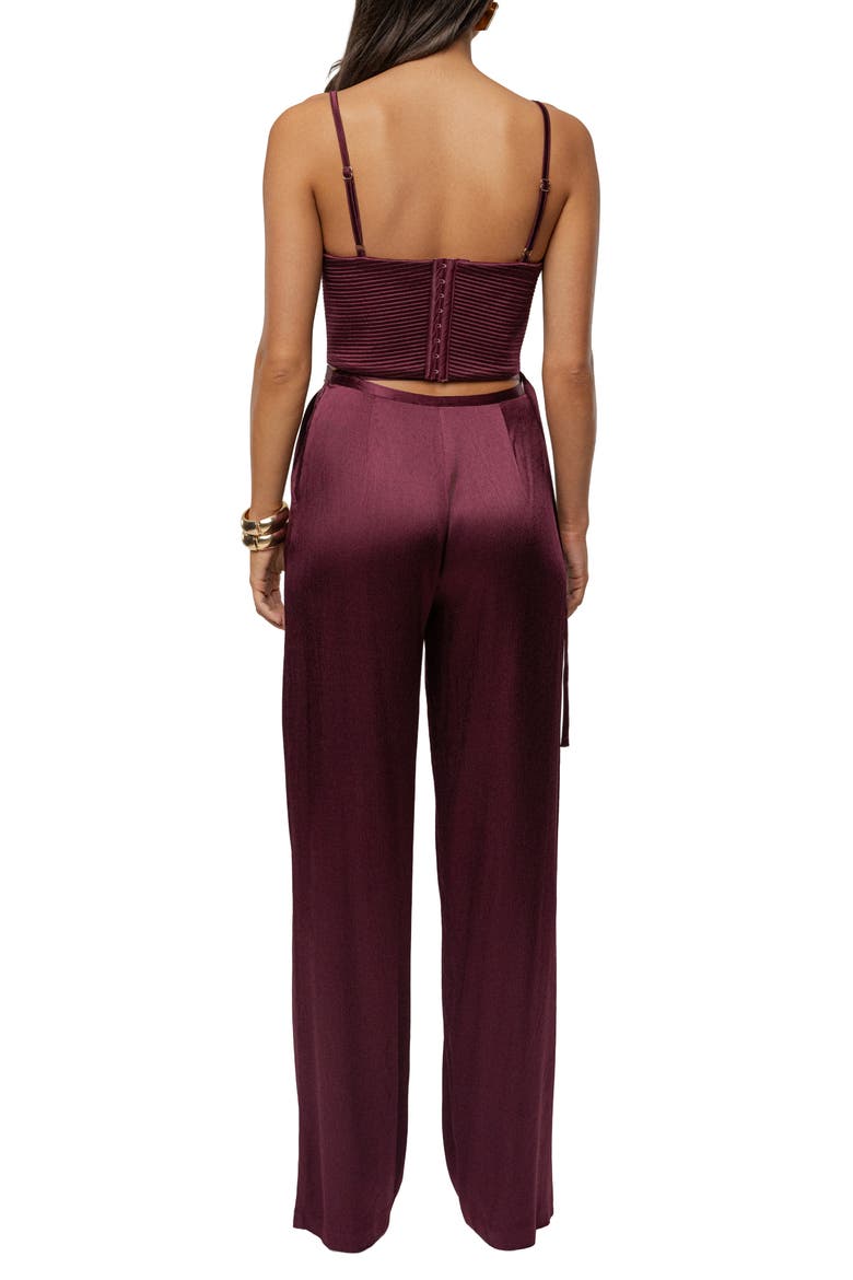 Thalia Textured Bustier Top, Alternate, color, DARK RED
