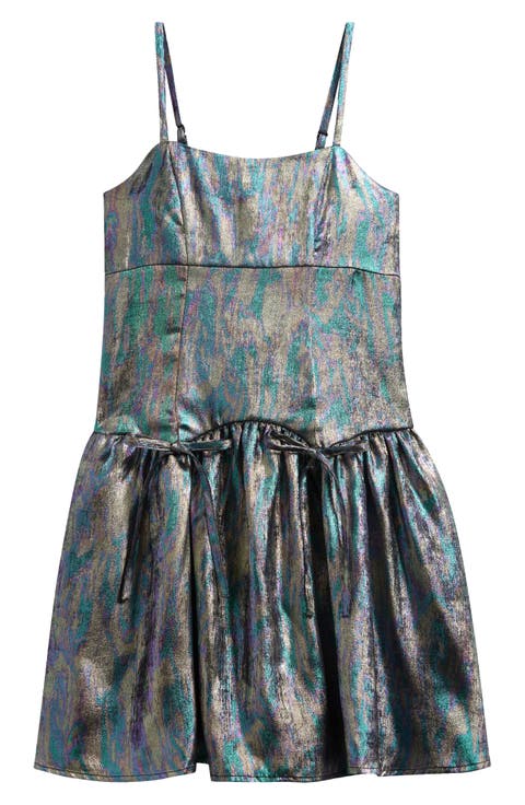 Kids' Liquid Shimmer Drop Waist Party Dress (Big Kid)