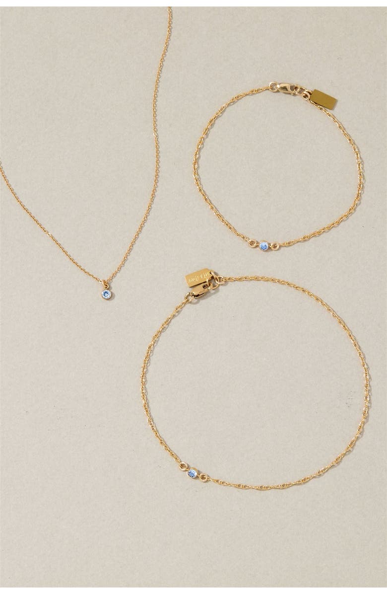 Set & Stones Something Blue Necklace, Alternate, color, Gold