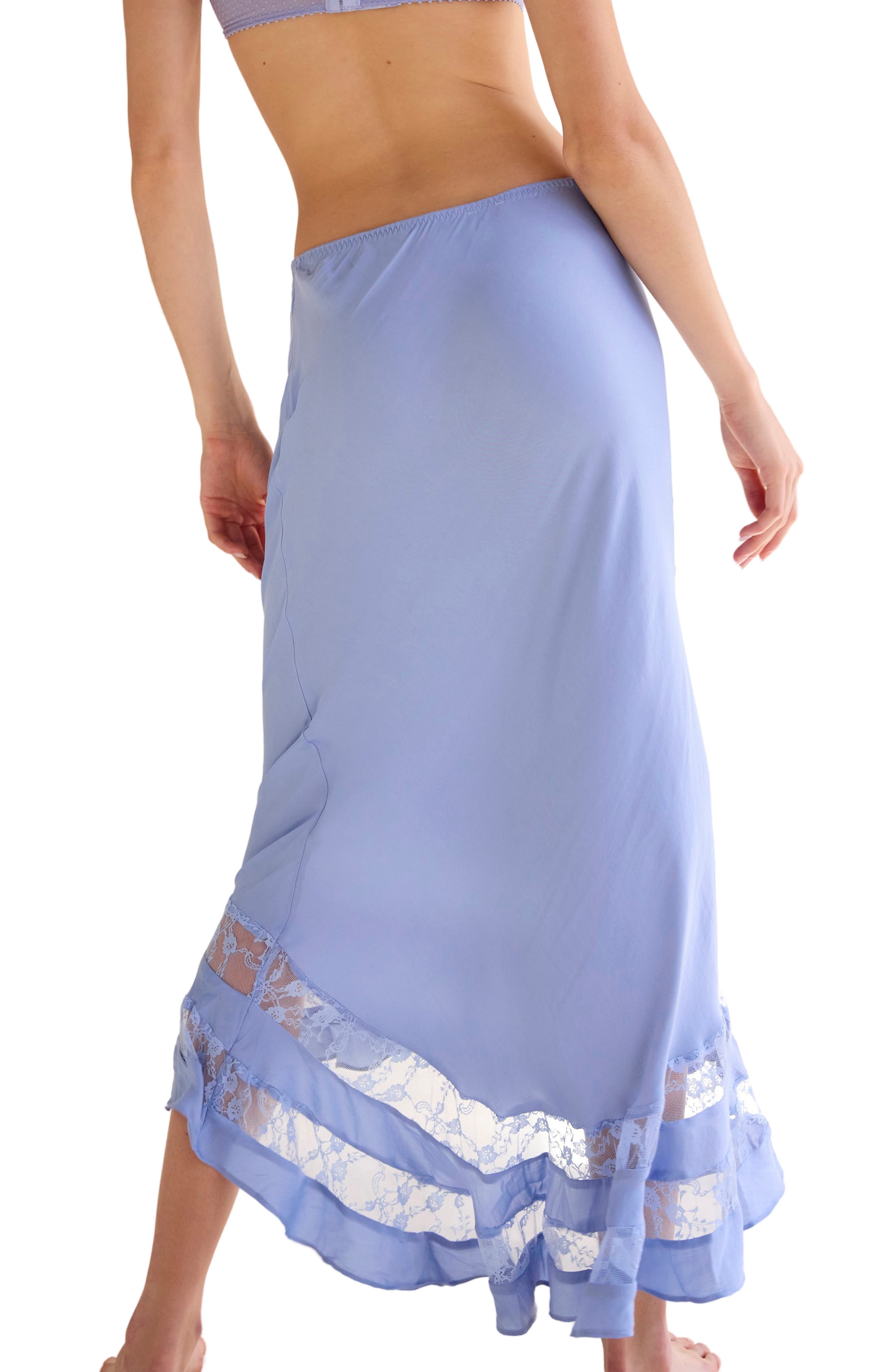 Long Lost Lover Lace Detail Satin Slip Skirt - image 4