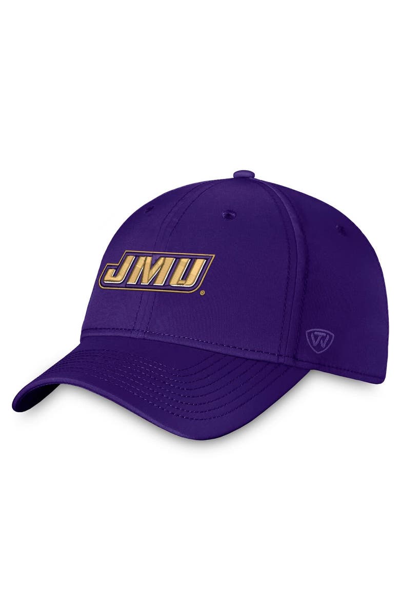 TOP OF THE WORLD Men's Top of the World Purple James Madison Dukes Reflex Flex Hat, Alternate, color, Purple