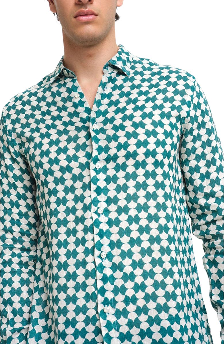 Peninsula Swimwear Soffi Linen Shirt, Alternate, color, Multicolor