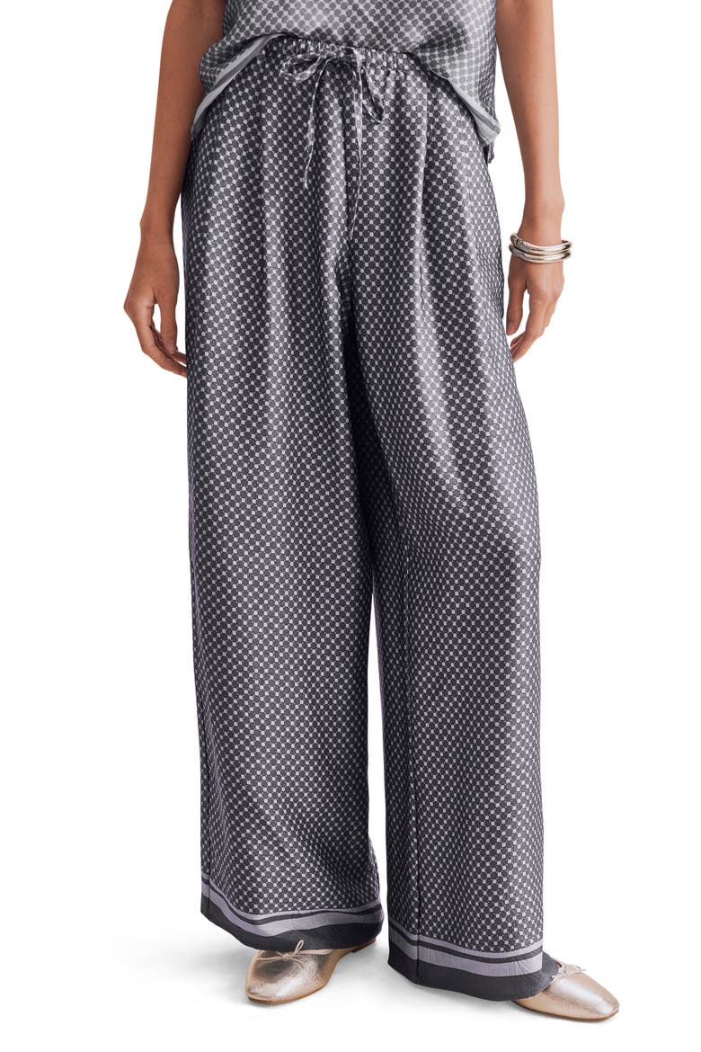 Valerie Geo Print Drawstring Pants, Main, color, ASH NAVY BLUE/ MIST