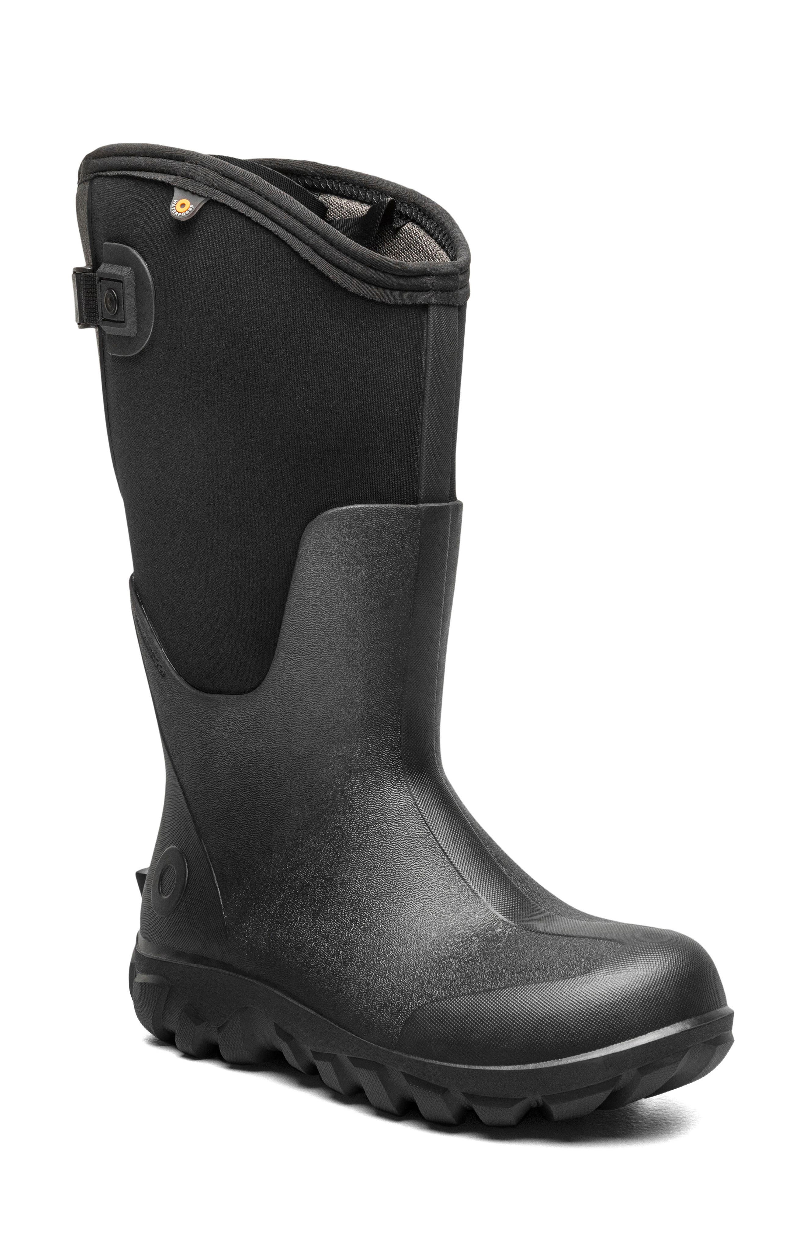 Bogs Classic Seamless Adjustable Calf Tall Rain Boot, Main, color, Black
