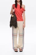 Bimba y Lola Linen Knot-Neckline Top