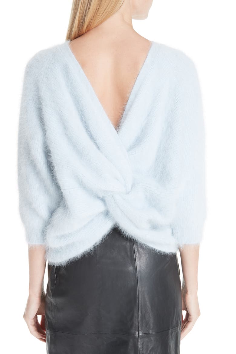 Barmy Twist Back Angora Blend Sweater, Alternate, color, BLUE
