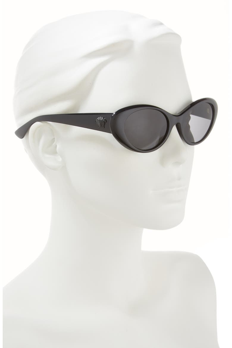 53mm Oval Sunglasses, Alternate, color, BLACK
