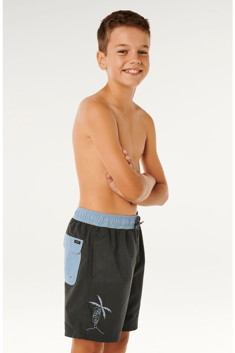 Kids' Eternal Shred Block Swim Trunks, Alternate, color, WASHED BLACK