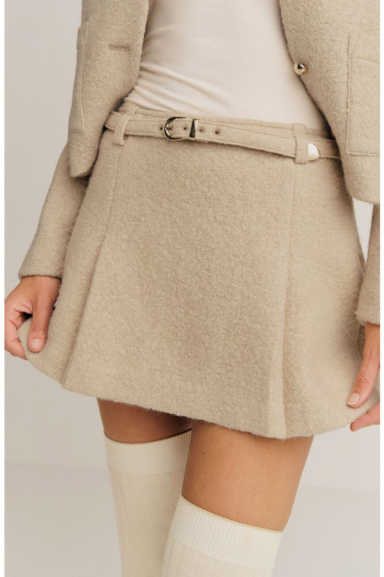 Rory Wool Blend Miniskirt, Alternate, color, BEIGE
