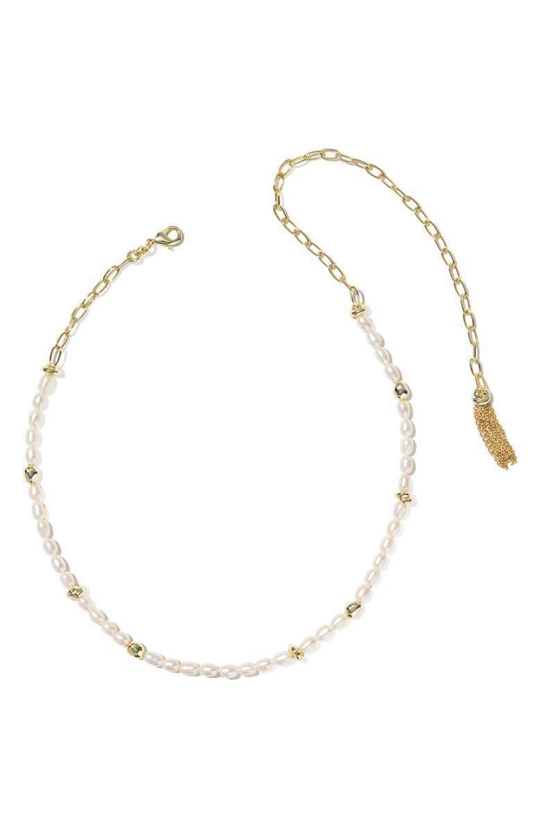 Kendra Scott Gabriella Cultured Freshwater Pearl Strand Necklace, Alternate, color, Gold Freshwater Pearl