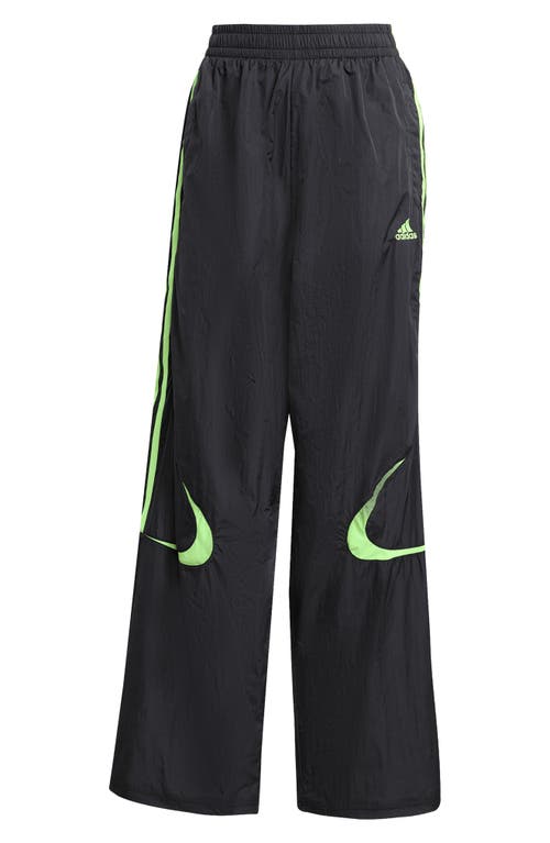 Adidas Originals Teamgeist Oversize Recycled Nylon Track Pants In Black