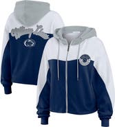 WEAR by Erin Andrews Women's WEAR by Erin Andrews Navy Penn State Nittany Lions Color-Block Full-Zip Hoodie