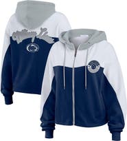 WEAR by Erin Andrews Women's WEAR by Erin Andrews Navy Penn State Nittany Lions Color-Block Full-Zip Hoodie