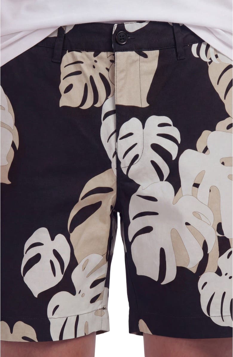 Lords of Harlech Monstera Floral Mens Flat Front Short, Alternate, color, Monstera Floral Smoke