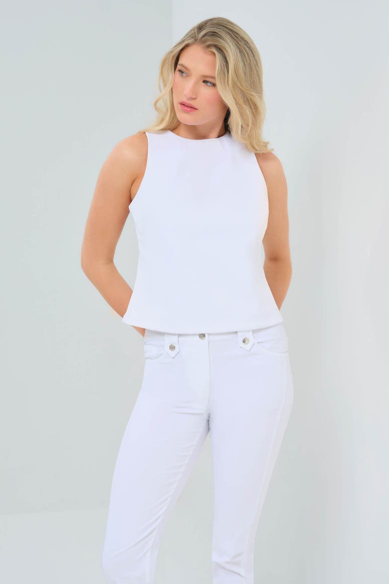 Marietta Performance Twill Fitted Top, Main, color, White