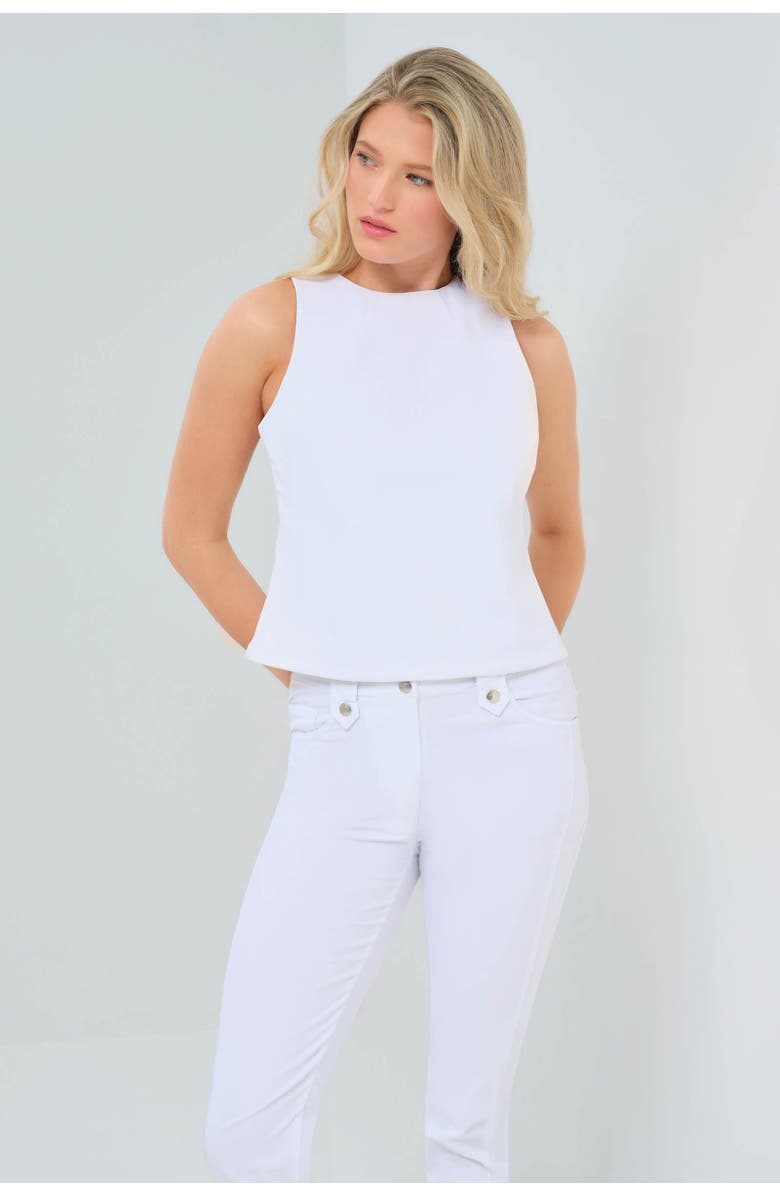 Anatomie Marietta Performance Twill Fitted Top, Main, color, White