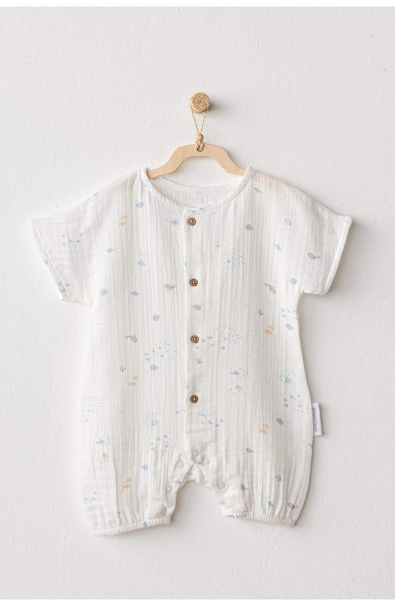 Andy Wawa Happy Ocean Muslin Romper, Alternate, color,