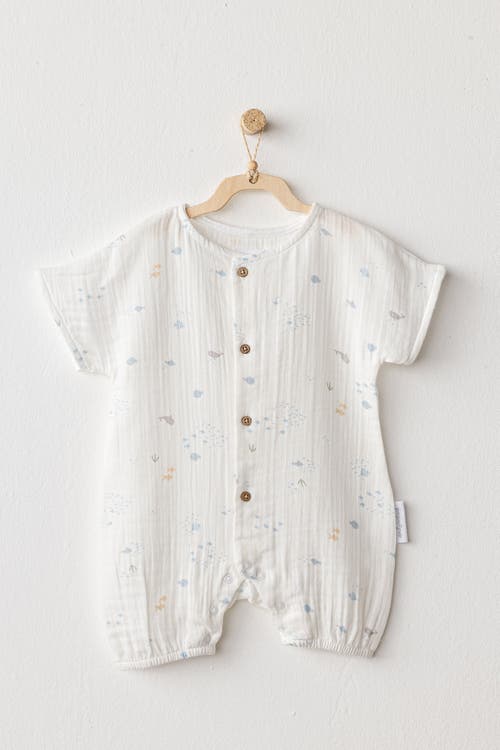 Shop Andy Wawa Happy Ocean Muslin Romper In White