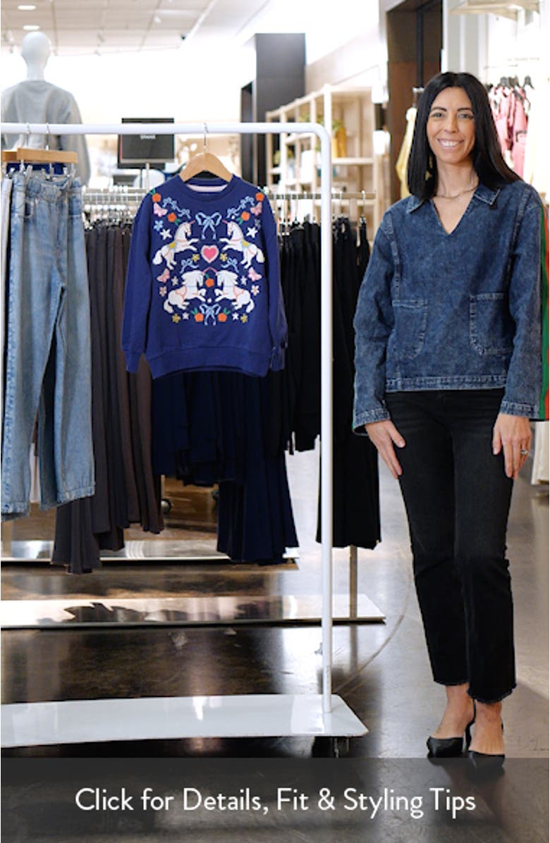 Kids' Bobbie Appliqué Cotton Sweatshirt, sales video thumbnail